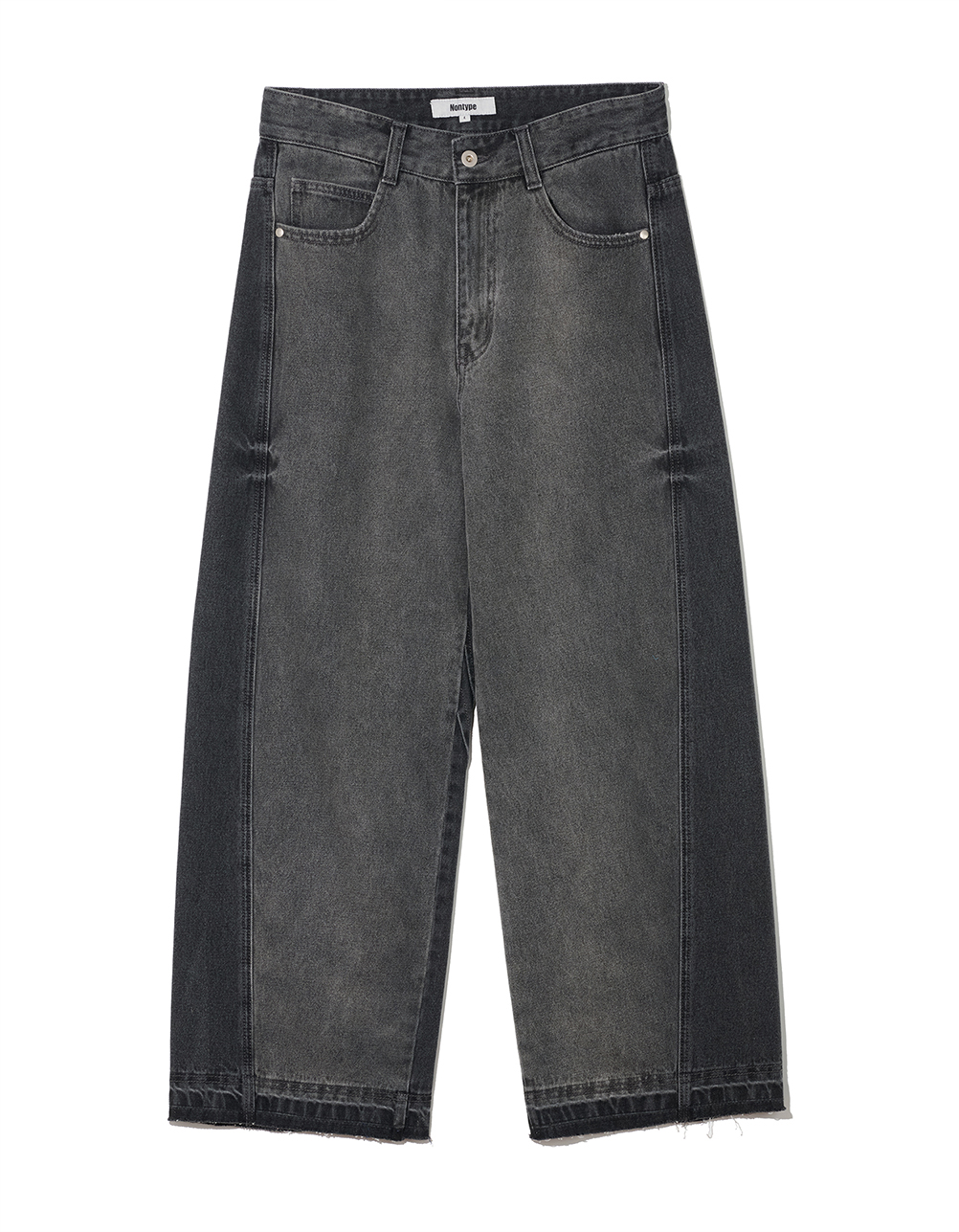 DIAGONAL CONTRAST WIDE DENIM